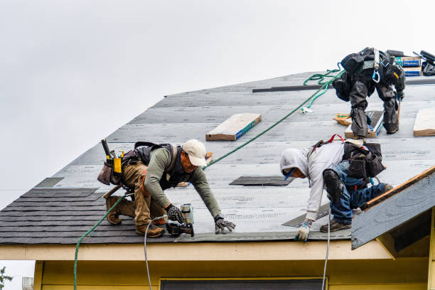 Professional Roofing technician working in Old Mystic, CT